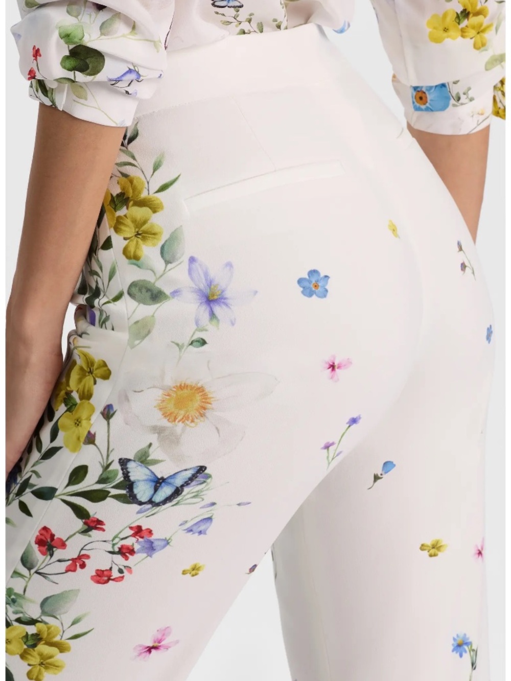 Alice + Olivia Andrew Pants Twisting Vines Off White size 6 - Picture 3 of 12